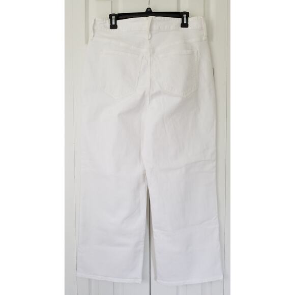 J. Crew‎ Curvy Slim Wide Leg Jeans Size 32 White Denim Cropped NWT $148 BX828 - Picture 3 of 7
